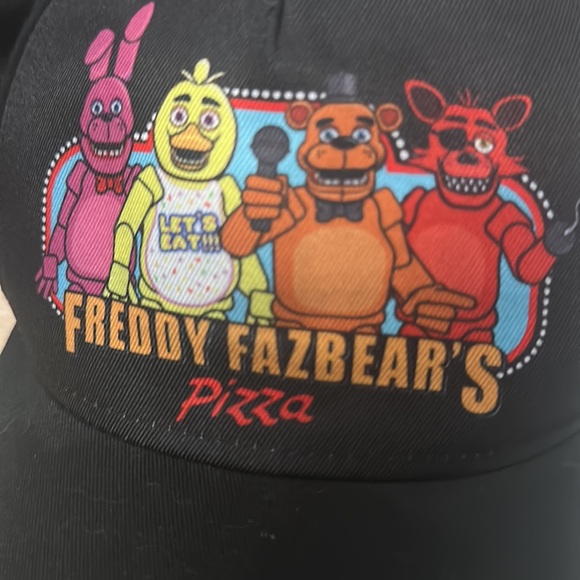 Five 5 Nights @ Freddy’s black ball cap hat w strap #fivenightsatfreddies - Picture 6 of 6